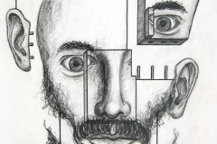 Self-Portrait, Disassembled / 2009 / graphite on paper / 15x22"